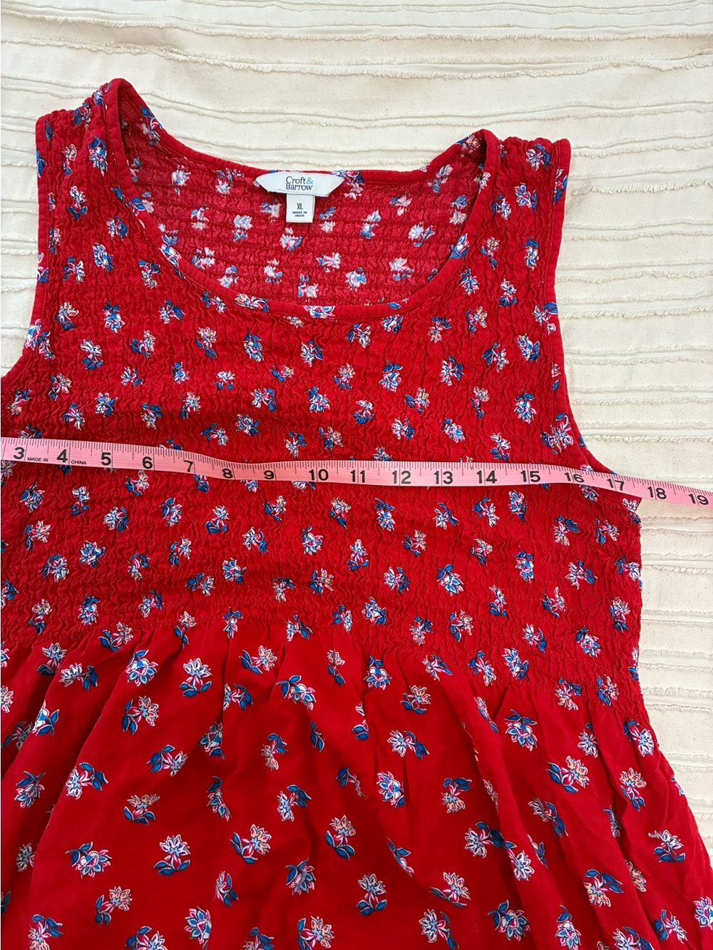 Red Sleeveless Floral Midi Dress by Croft and Barrow. Size XL. Rayon summer - Picture 10 of 11